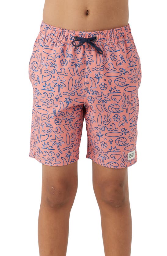 Shop O'neill Hermosa Swim Trunks In Coral 2