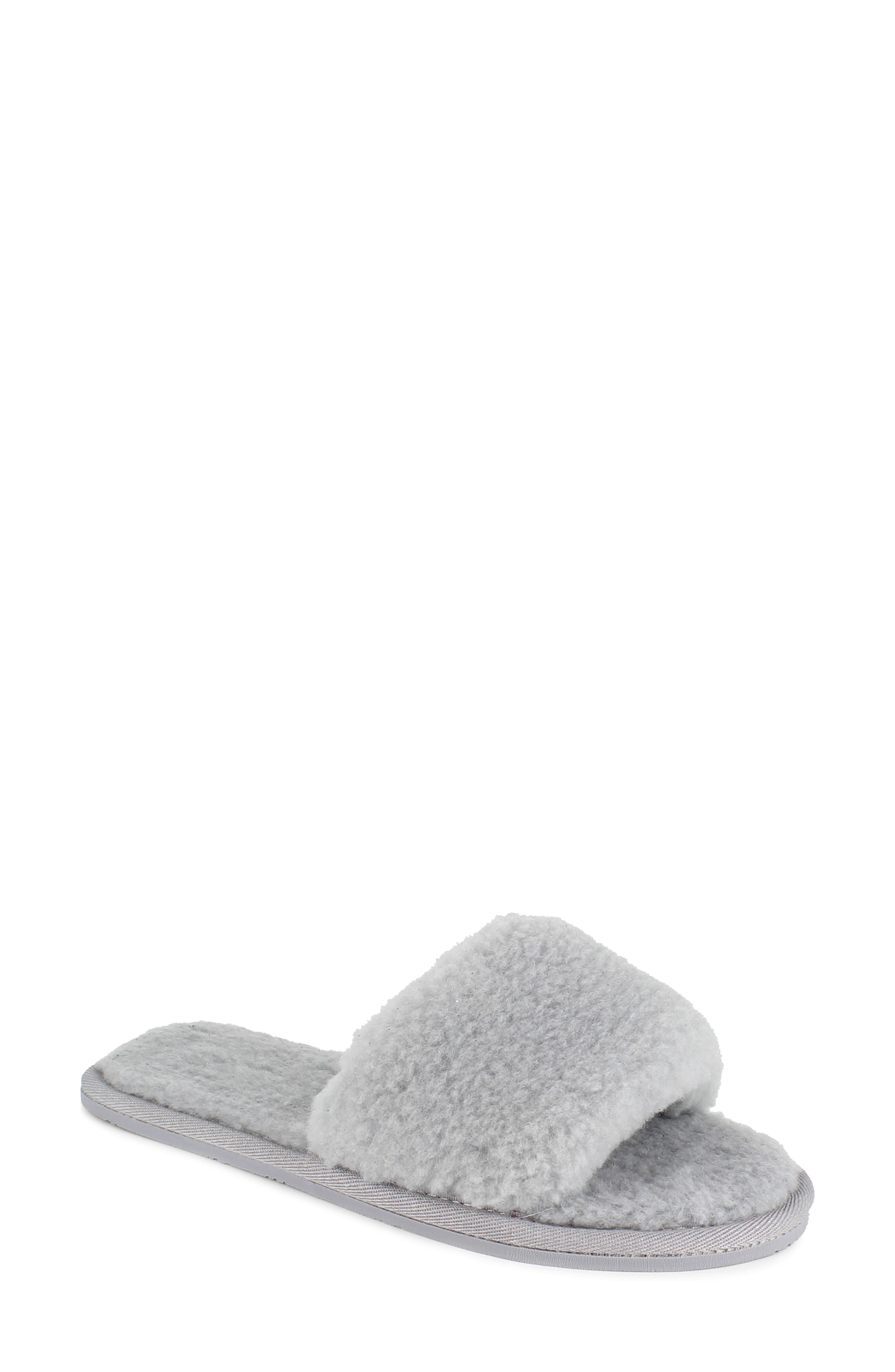white slip on slippers