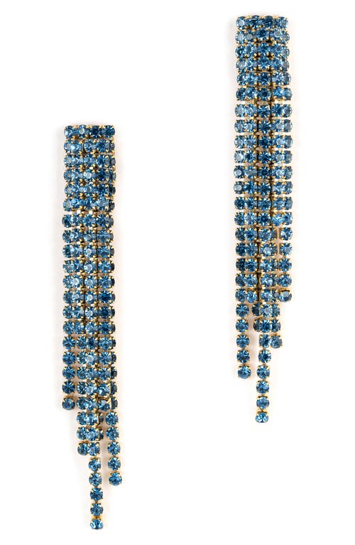 Elisa Crystal Linear Drop Earrings in Blue