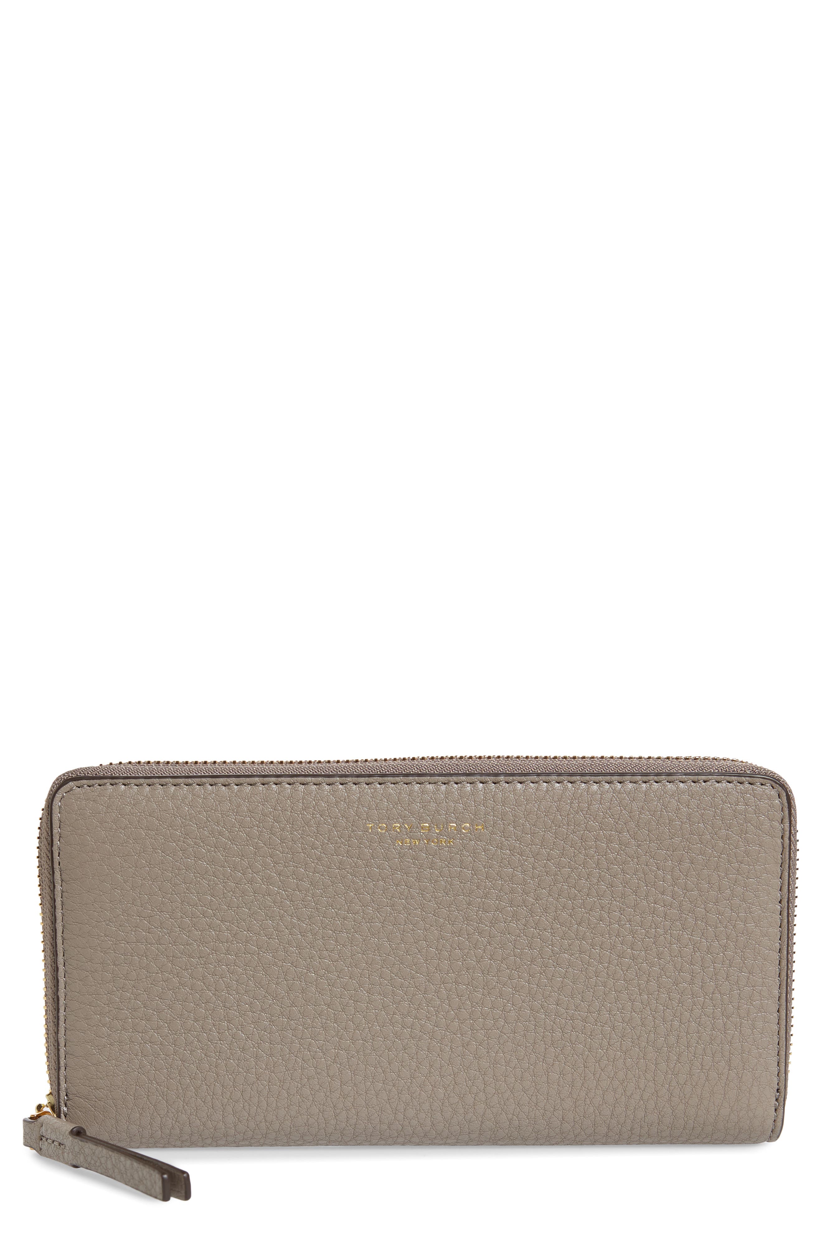 UPC 192485340440 product image for Women's Tory Burch Perry Leather Continental Zip Wallet - Grey | upcitemdb.com