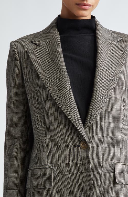 Shop Max Mara Muschio Houndstooth Wool Blend Blazer In Black Multi