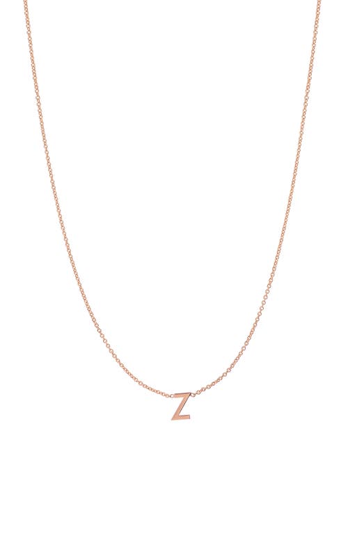 BYCHARI Initial Pendant Necklace in 14K Rose Gold-Z at Nordstrom