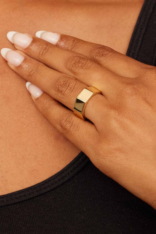 Oradina 14k Gold Bold Bolt Ring In Yellow Gold