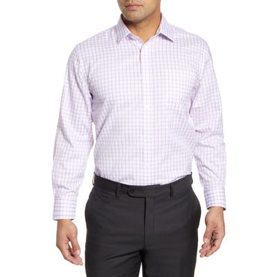 Nordstrom Shop Smartcare(TM) Traditional Fit Check Dress Shirt - Purple