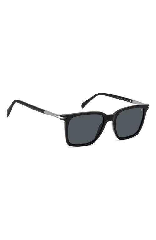 Shop David Beckham Eyewear 53mm Rectangular Sunglasses In Black Dark Ruthenium