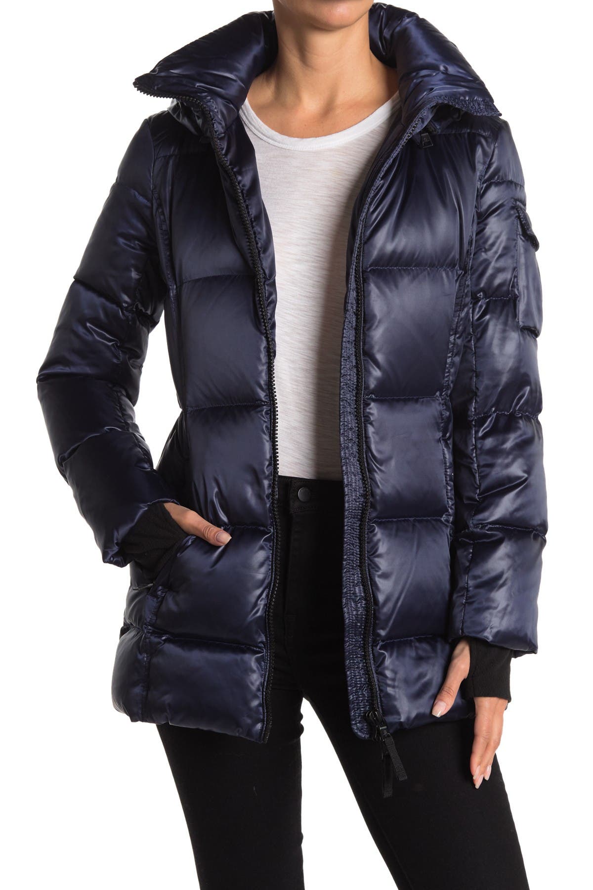 satin puffer jacket