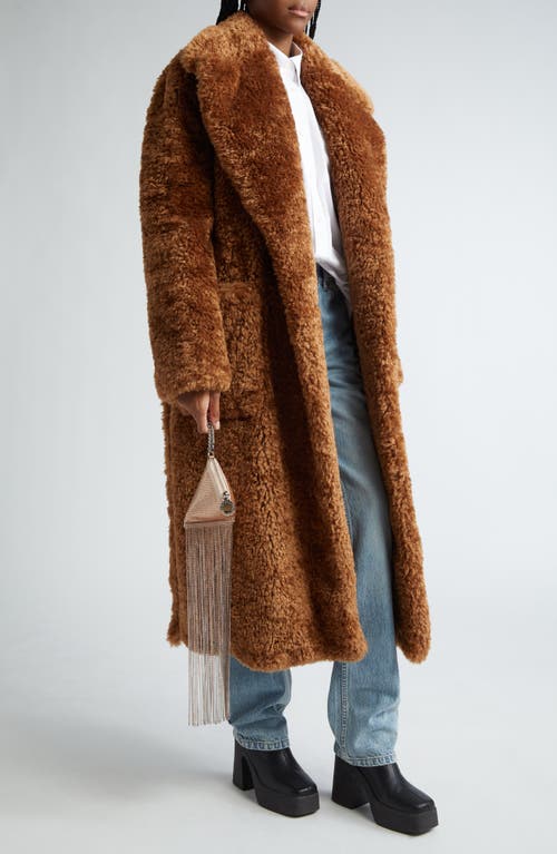 Shop Stella Mccartney Faux Fur Teddy Coat In 2574 - Ginger