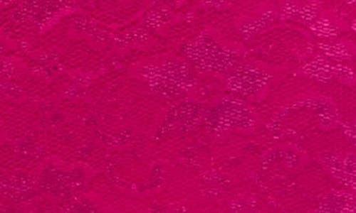 Marina Scallop Lace Long Sleeve Sheath Dress In Fuchsia