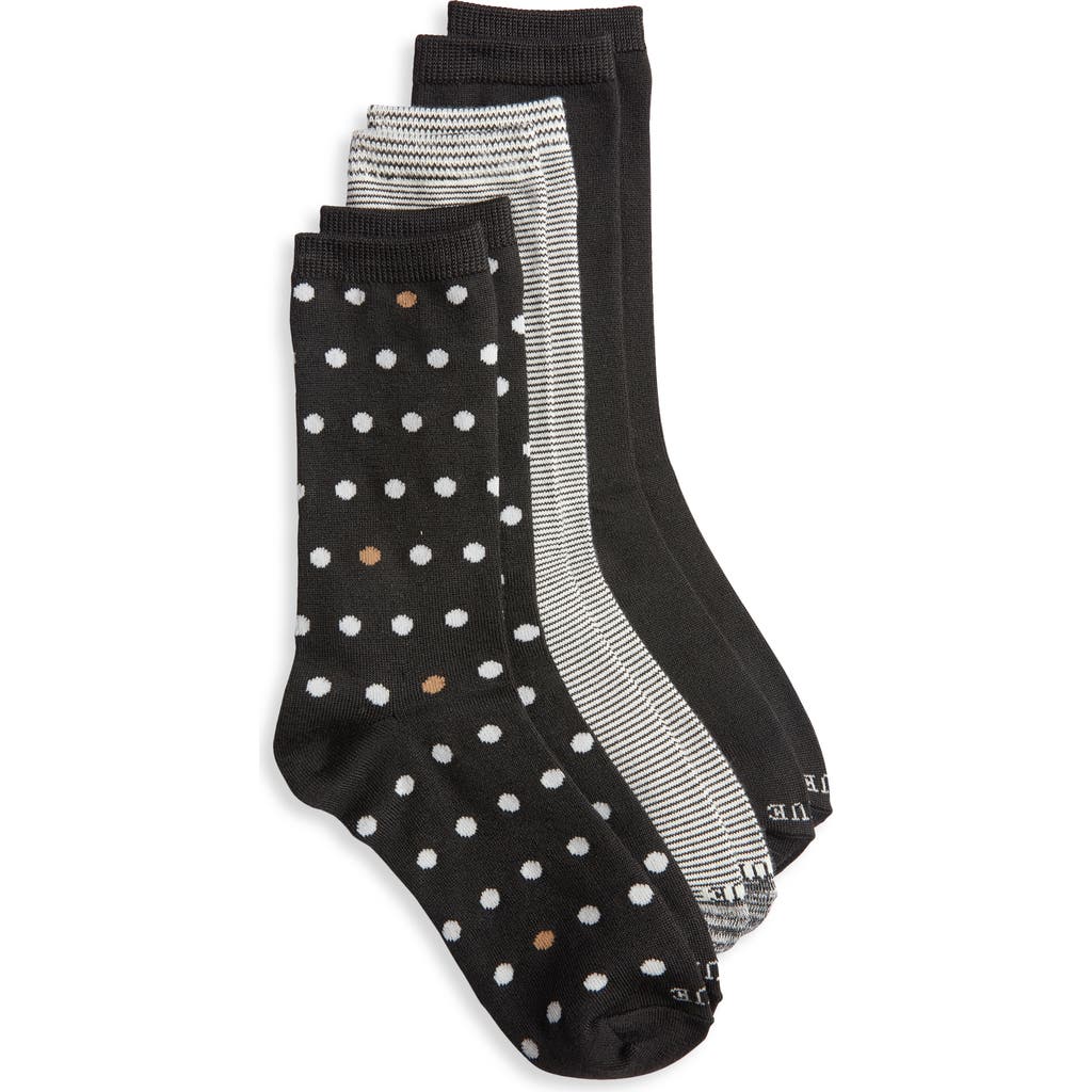 Hue Super Soft Crew Socks, Set Of 3 In Multi Dot Pack