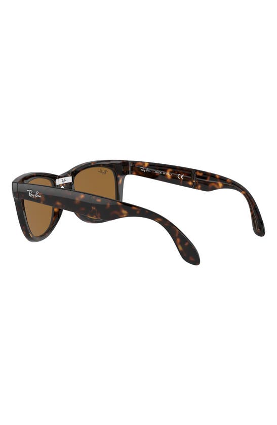 Shop Ray Ban Ray-ban Wayfarer 54mm Folding Sunglasses In Light Havana