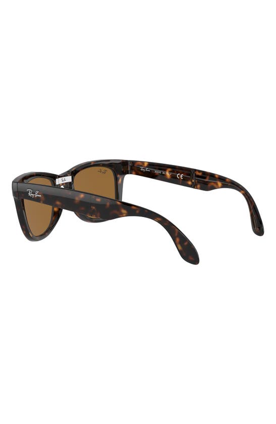 Ray Ban Wayfarer 54mm Folding Sunglasses In Light Havana