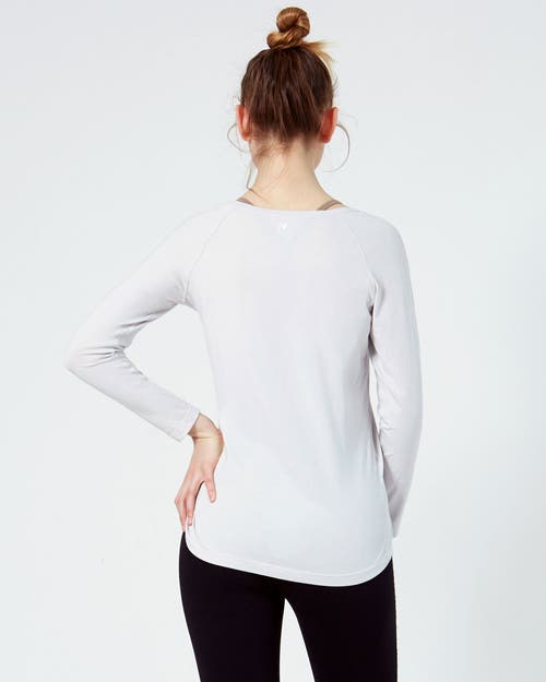 Rebody Active Rebody Essentials Scooped Long Sleeve Top In Ice Grey