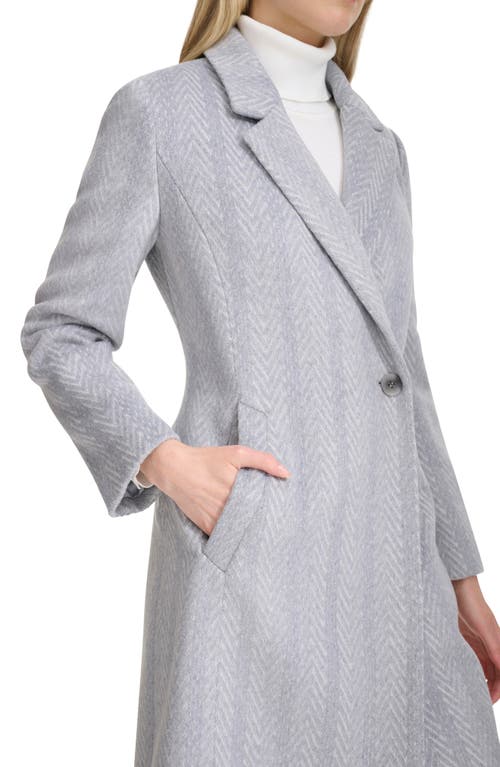 Cole Haan Chevron Pattern Coat In Grey