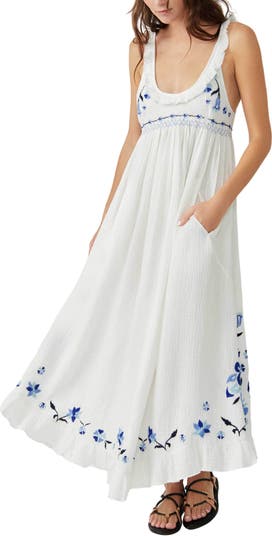 Free People Magda Embroidered Maxi Sundress | Nordstrom