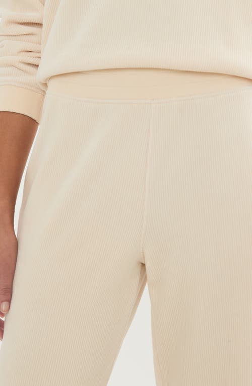 Shop Marine Layer Velour Flare Leg Pants In Cream