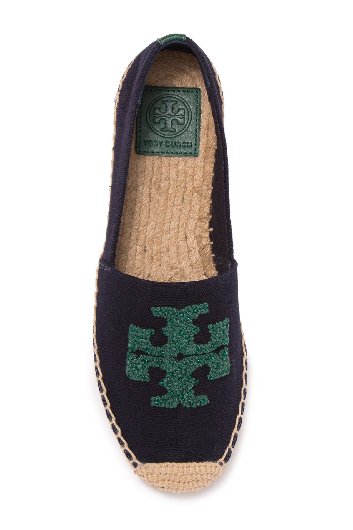 tory burch elisa logo flat espadrille