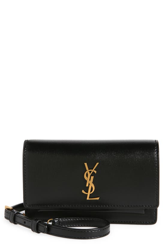 Saint Laurent Sunset Baby Ysl Calfskin Belt Bag in Black