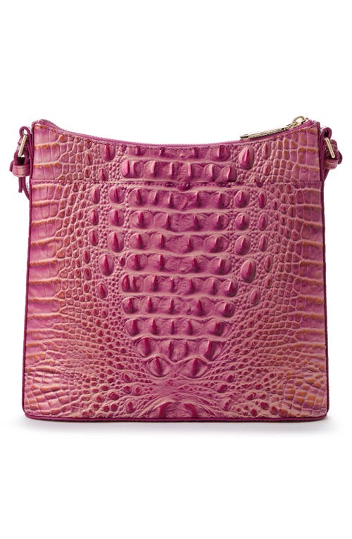 Shop Brahmin Katie Croc Embossed Leather Crossbody Bag In Rouge Blush