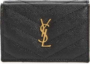 [Used] SAINT LAURENT Leather Origami Tiny Wallet Trifold Compa