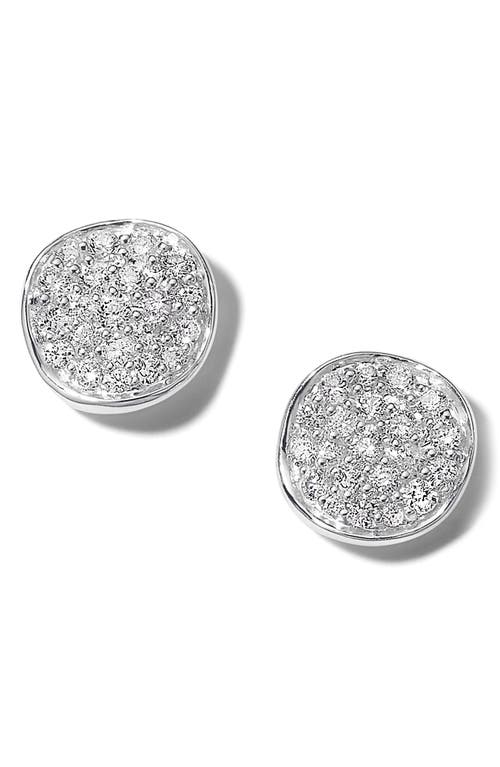Ippolita Stardust Mini Flower Diamond Disc Stud Earrings in Silver at Nordstrom