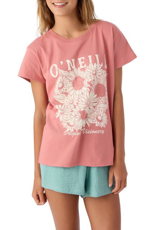O'Neill Kids' Heritage Daisy Cotton Graphic Crop T-Shirt in Canyon Rose at Nordstrom