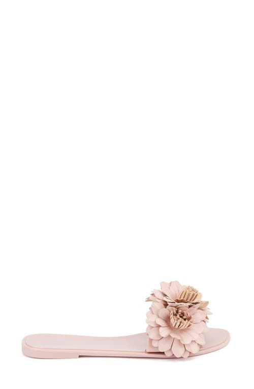 New York And Company Anella 3d Flower Slide Sandal In Tan