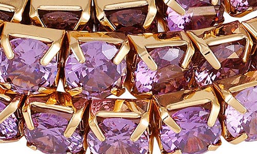Vince Camuto Crystal Set Of 3 Stretch Bracelets In Gold/amethyst