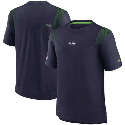 Men's Nike College Navy/Neon Green Seattle Seahawks Sideline Player Quarter-Zip  Hoodie Jacket