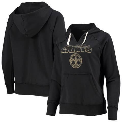 Men's Fanatics Branded Black New Orleans Saints Logo Team Lockup Fitted  Pullover Hoodie