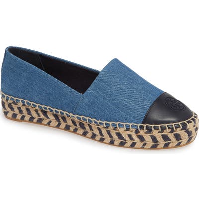 Tory Burch Colorblock Platform Espadrille, Blue
