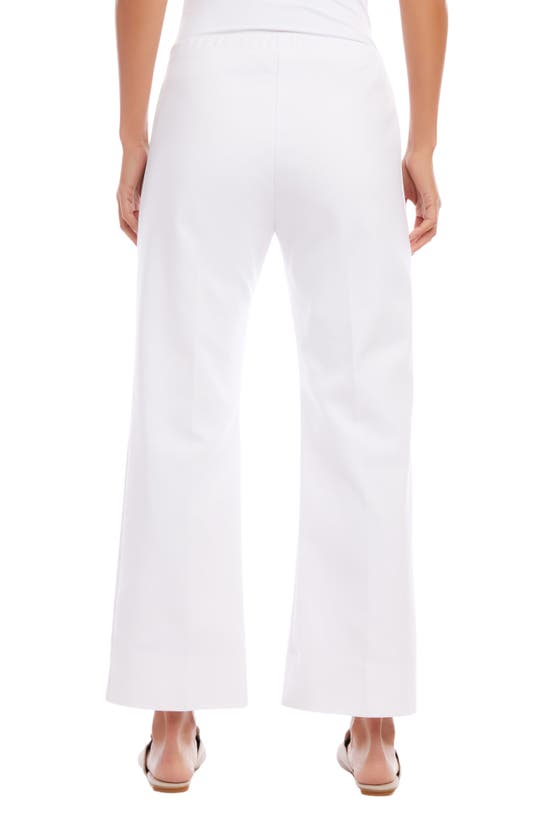Shop Karen Kane Crop Wide Leg Pants In Off White