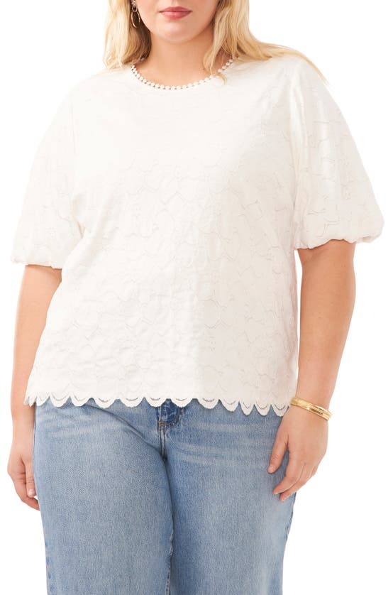 Shop Vince Camuto Fleur Bloom Lace Top In New Ivory