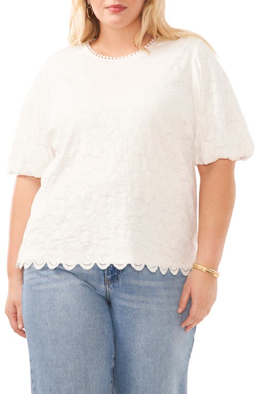 Vince Camuto Fleur Bloom Lace Top in New Ivory at Nordstrom, Size 2X
