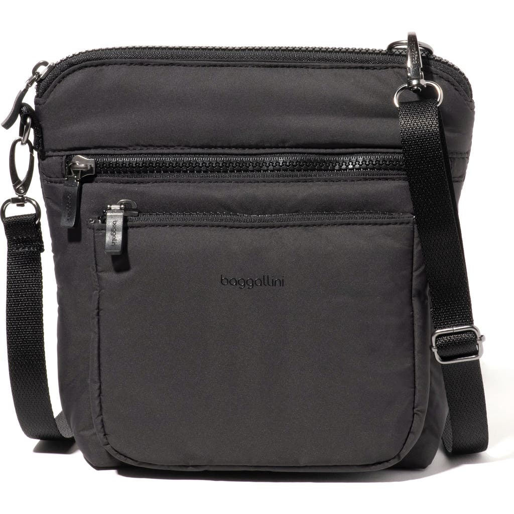 Baggallini Modern Pocket Crossbody Bag In Black Puff