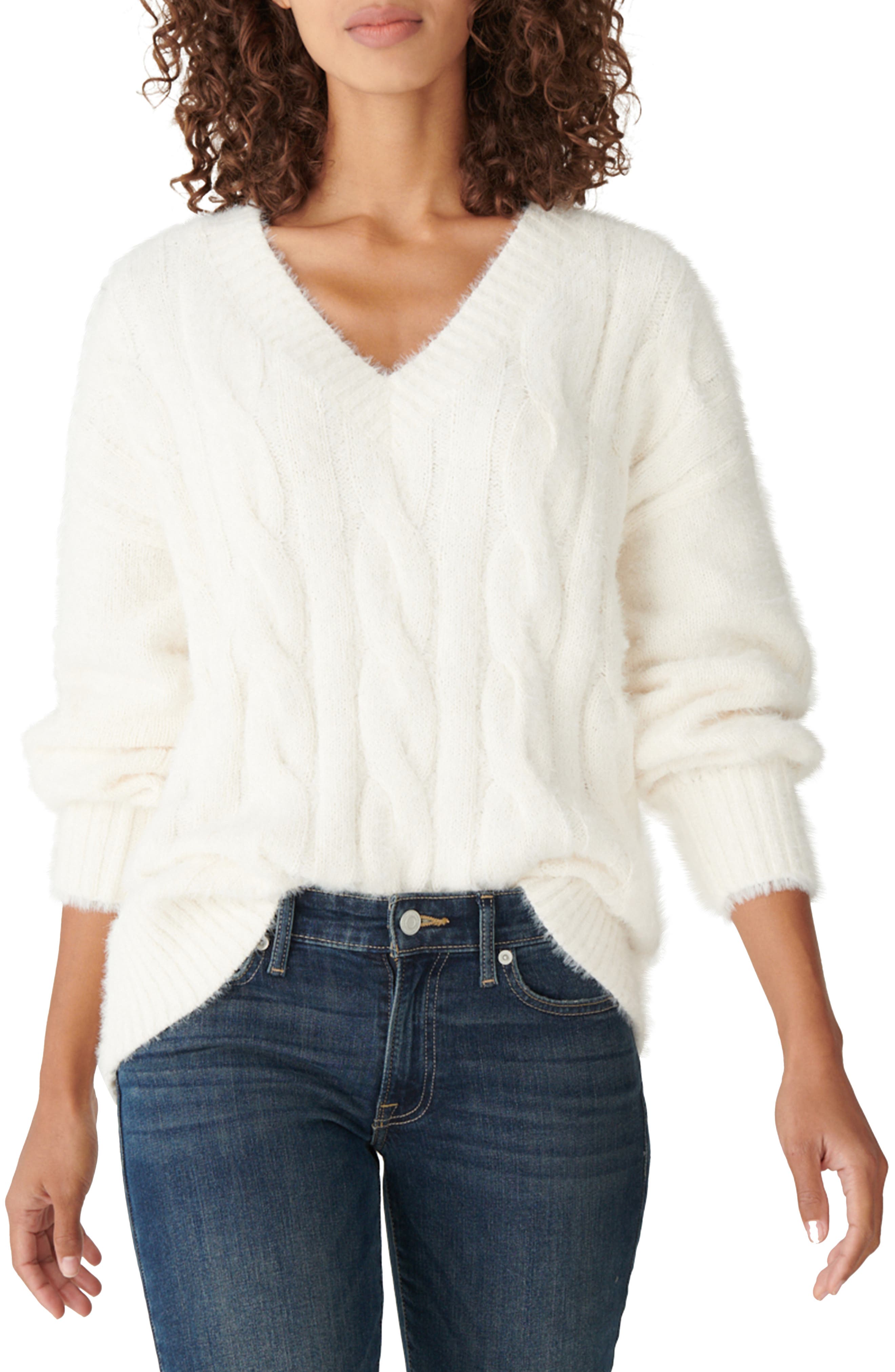 Lucky Brand Cable-knit Eyelash Sweater 
