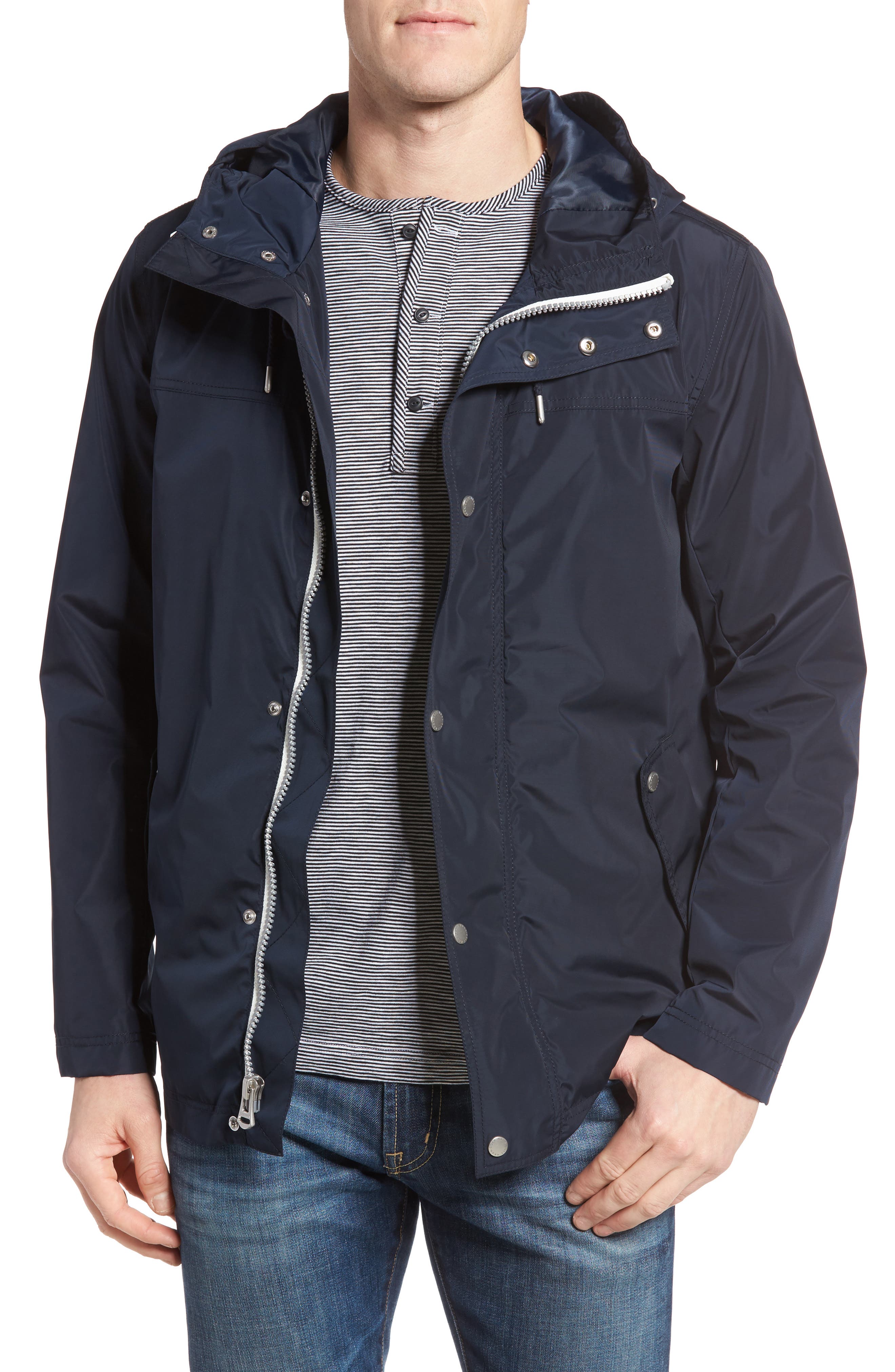 Cole Haan Packable Hooded Rain Jacket