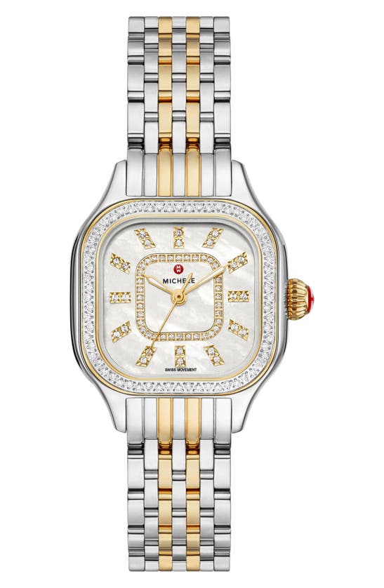 Michele Meggie Diamond Watch, 29mm In Gold/silver