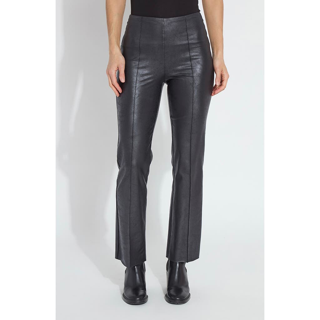Lyssé Elysse Foiled Faux Leather Bootcut Pants In Black