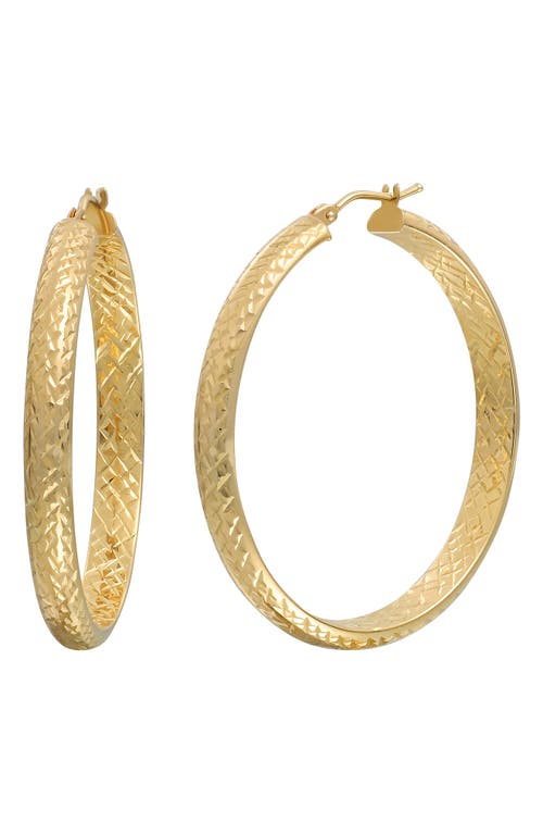 Shop Bony Levy 14k Gold Diamond Cut Hoop Earrings In 14k Yellow Gold