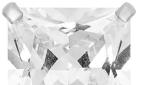 A & M A&m 14k Gold 7mm Square Cz Stud Earrings In White Gold