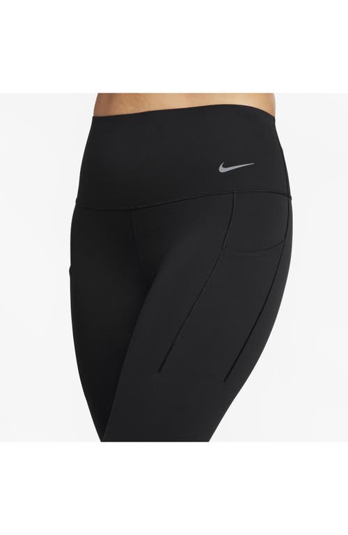 Shop Nike Universa Dri-fit Medium Support High Waist Leggings In Black/black