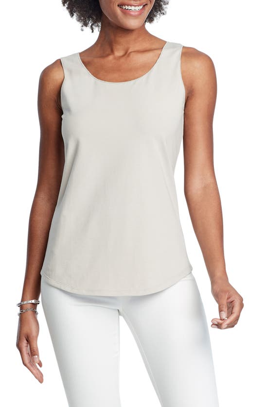 Nic + Zoe Perfect Stretch Cotton Corset Tank In Cobblestone
