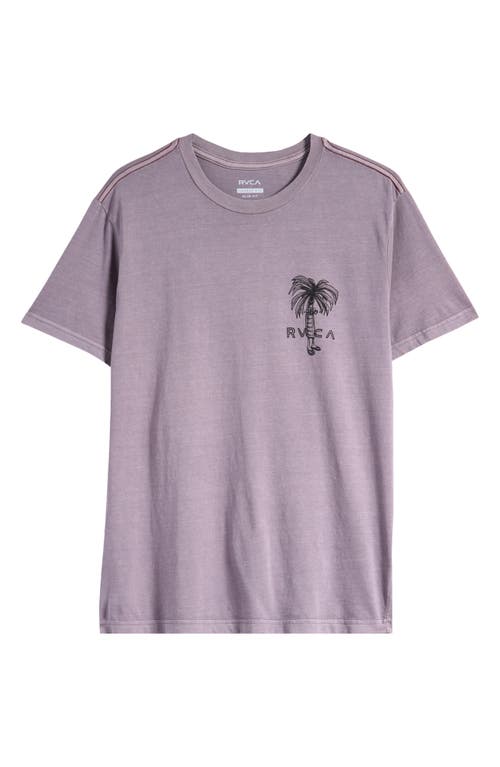 Shop Rvca Pommier Palms Cotton Graphic T-shirt In Gray Ridge