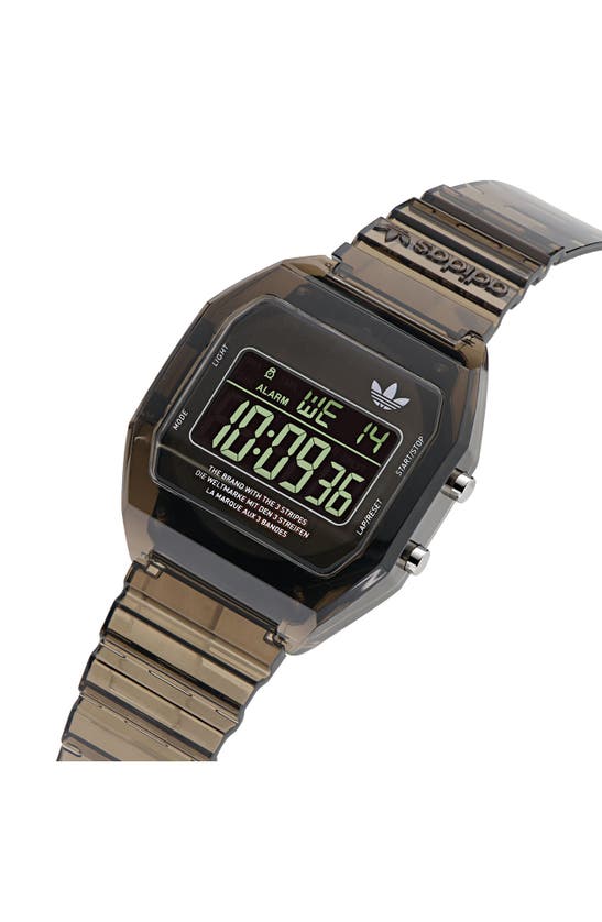 Shop Adidas Originals Ao Street Translucent Resin Strap Watch In Black