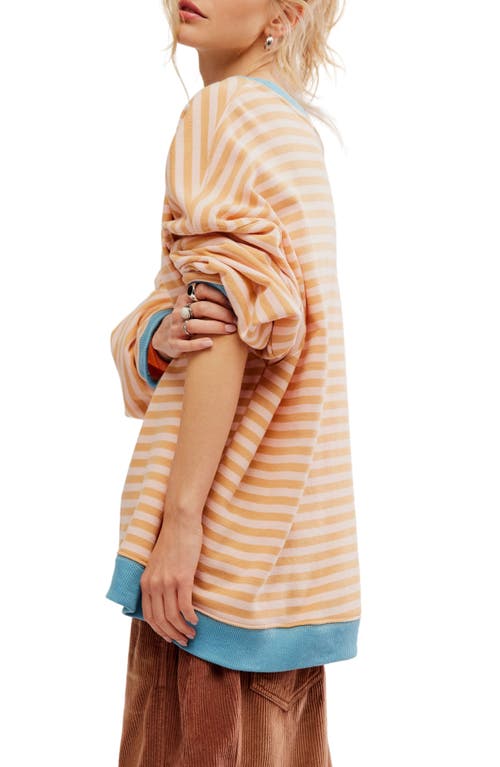 FREE PEOPLE FREE PEOPLE OVERSIZE STRIPE SWEATSHIRT 