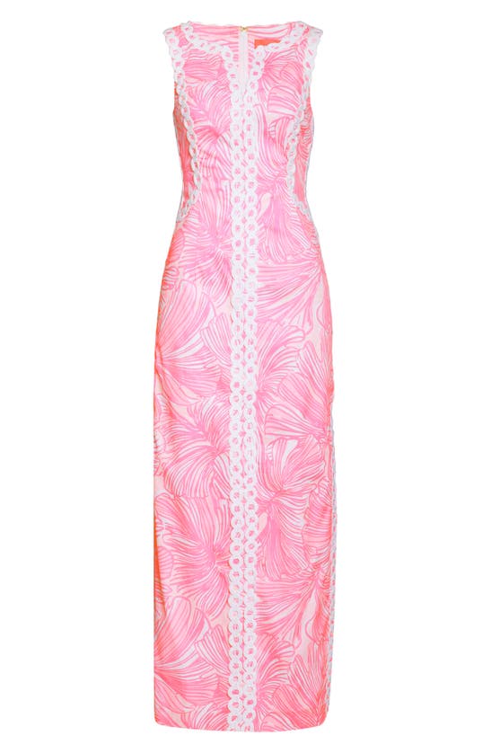 Lilly Pulitzerr Daise Stretch Maxi Dress In Prosecco Pink Fronds Place