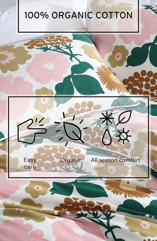 Shop Marimekko Pieni Kukkatori Duvet Cover & Shams Set In Pink/beige