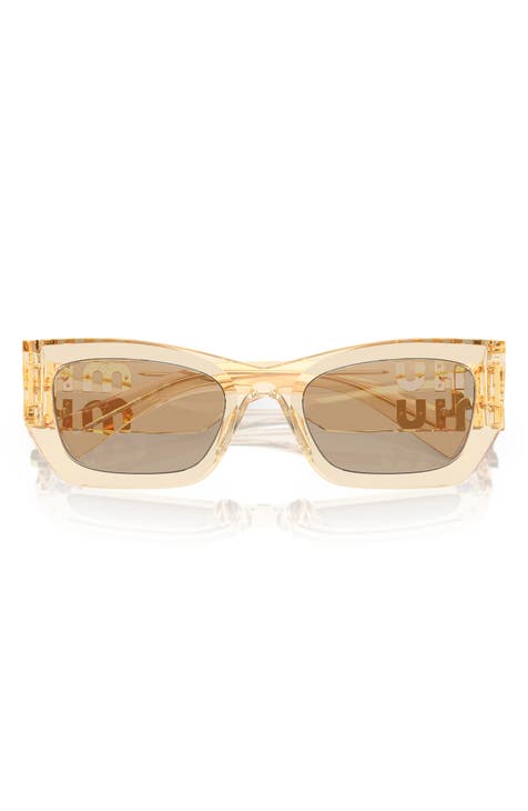 Miu Miu 49mm Cat Eye Sunglasses Brown Gold, $530, Nordstrom