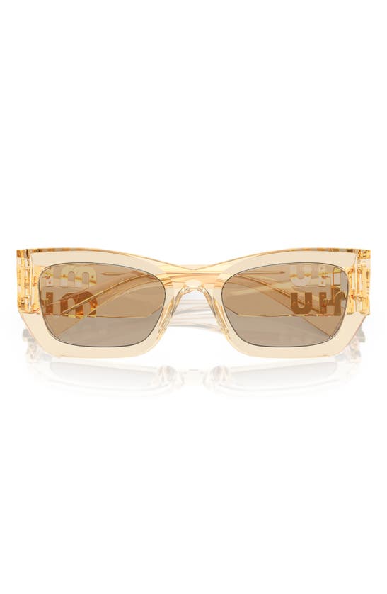 Shop Miu Miu 53mm Rectangular Sunglasses In Light Brown