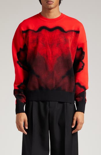 Alexander McQueen Ink Flower Crewneck Sweater Nordstrom